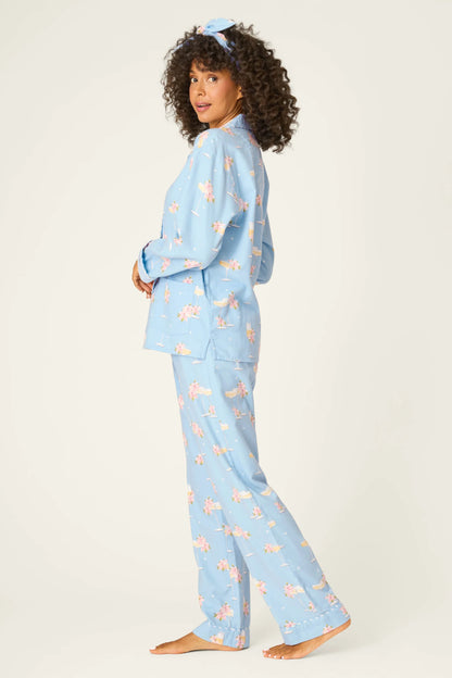 Fizz The Season PJ Set In Light Sky - PJ Salvage