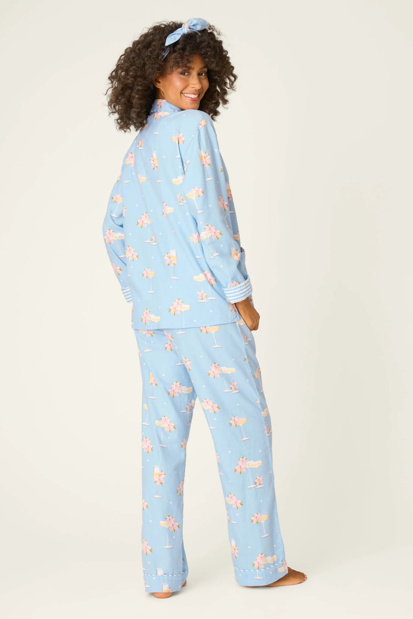 Fizz The Season PJ Set In Light Sky - PJ Salvage