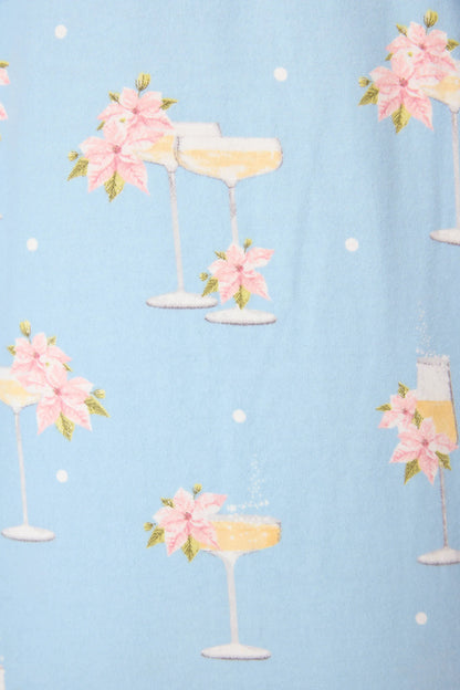 Fizz The Season PJ Set In Light Sky - PJ Salvage