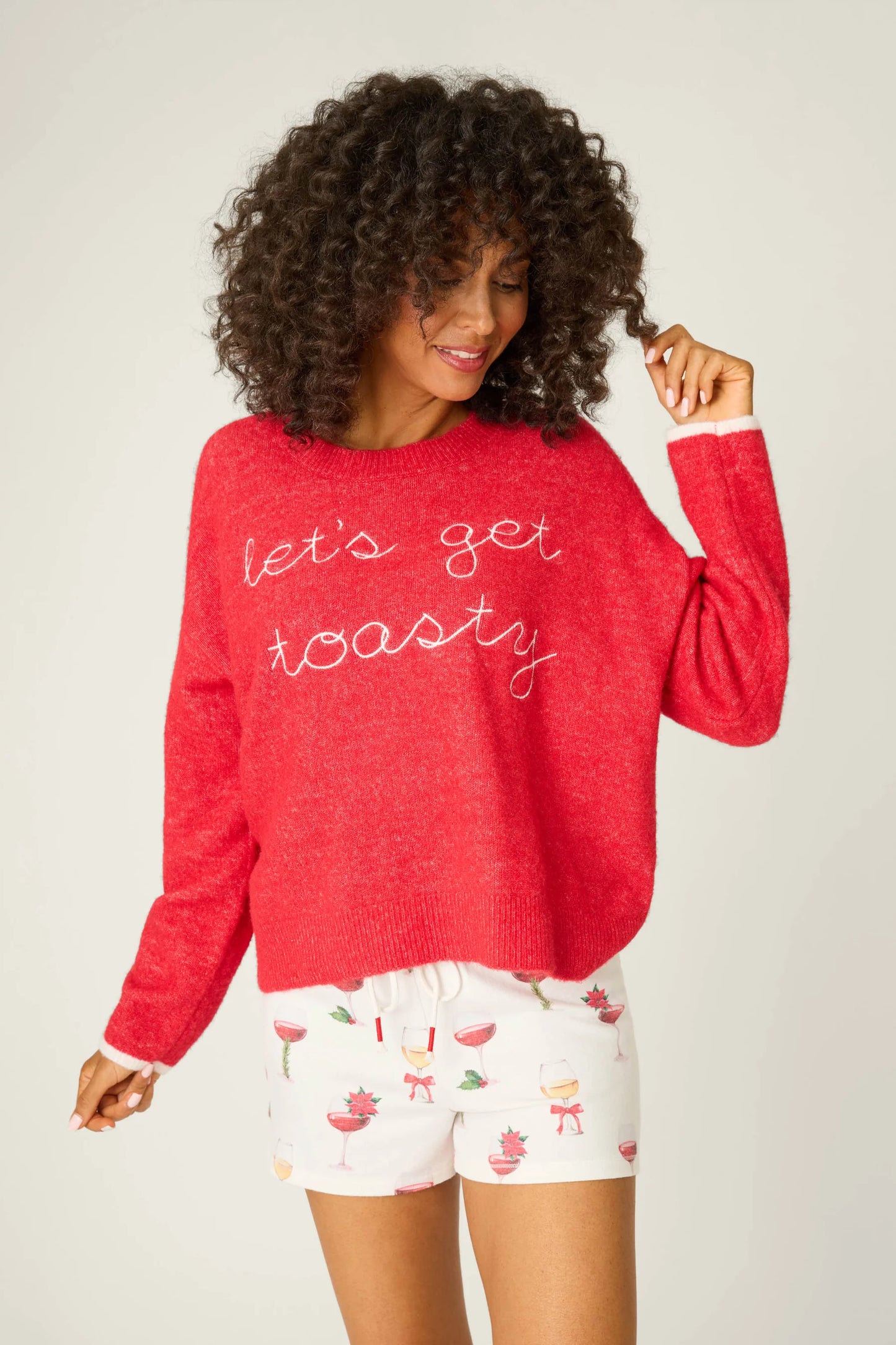 Lets Get Toasty Pullover Top In Samba Red - PJ Salvage