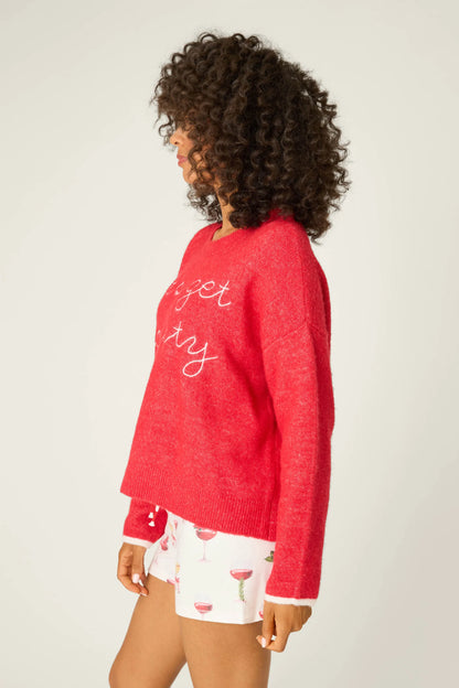 Lets Get Toasty Pullover Top In Samba Red - PJ Salvage