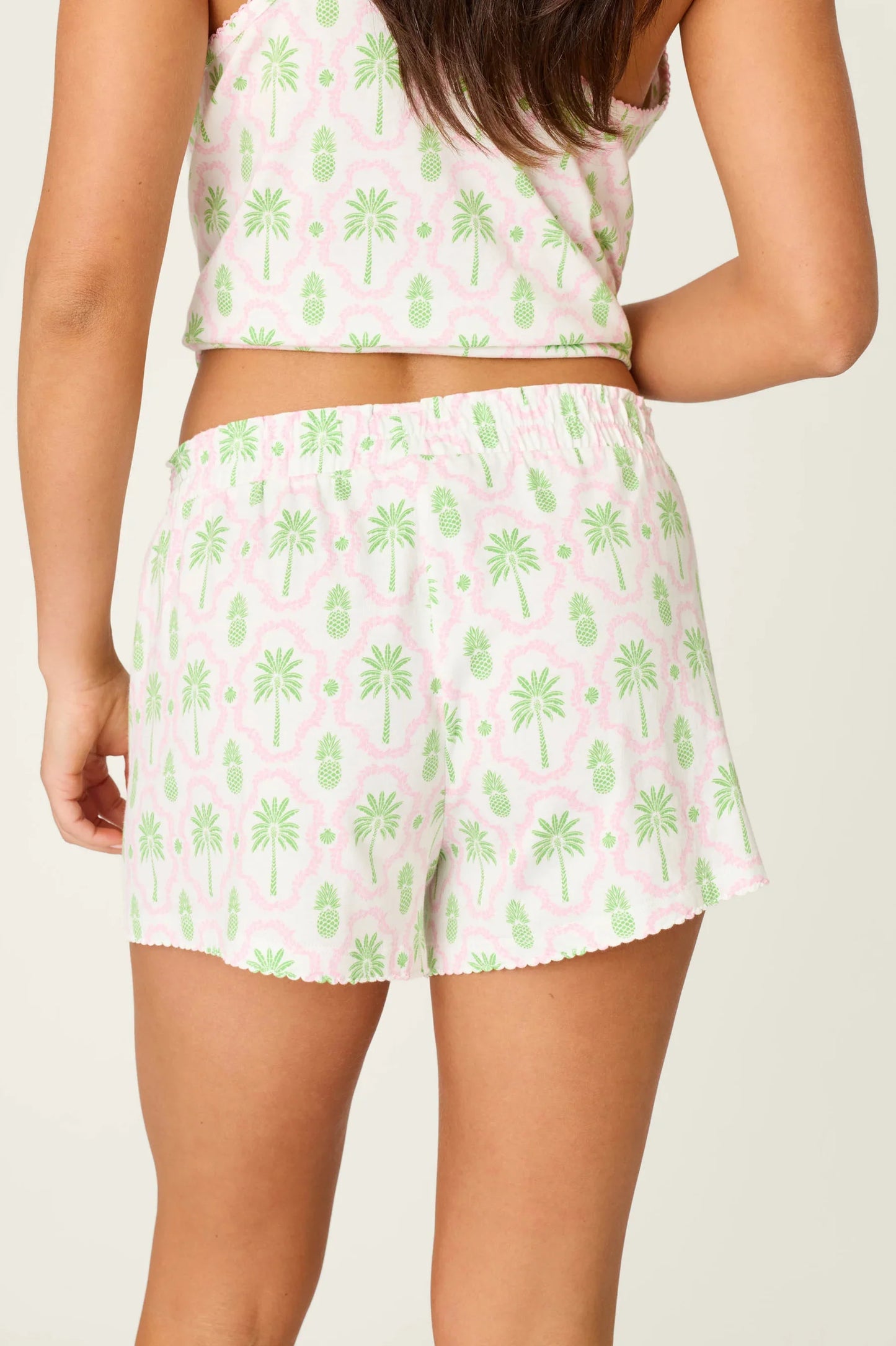 Playful Prints Island Time PJ Shorts in Ivory - PJ Salvage