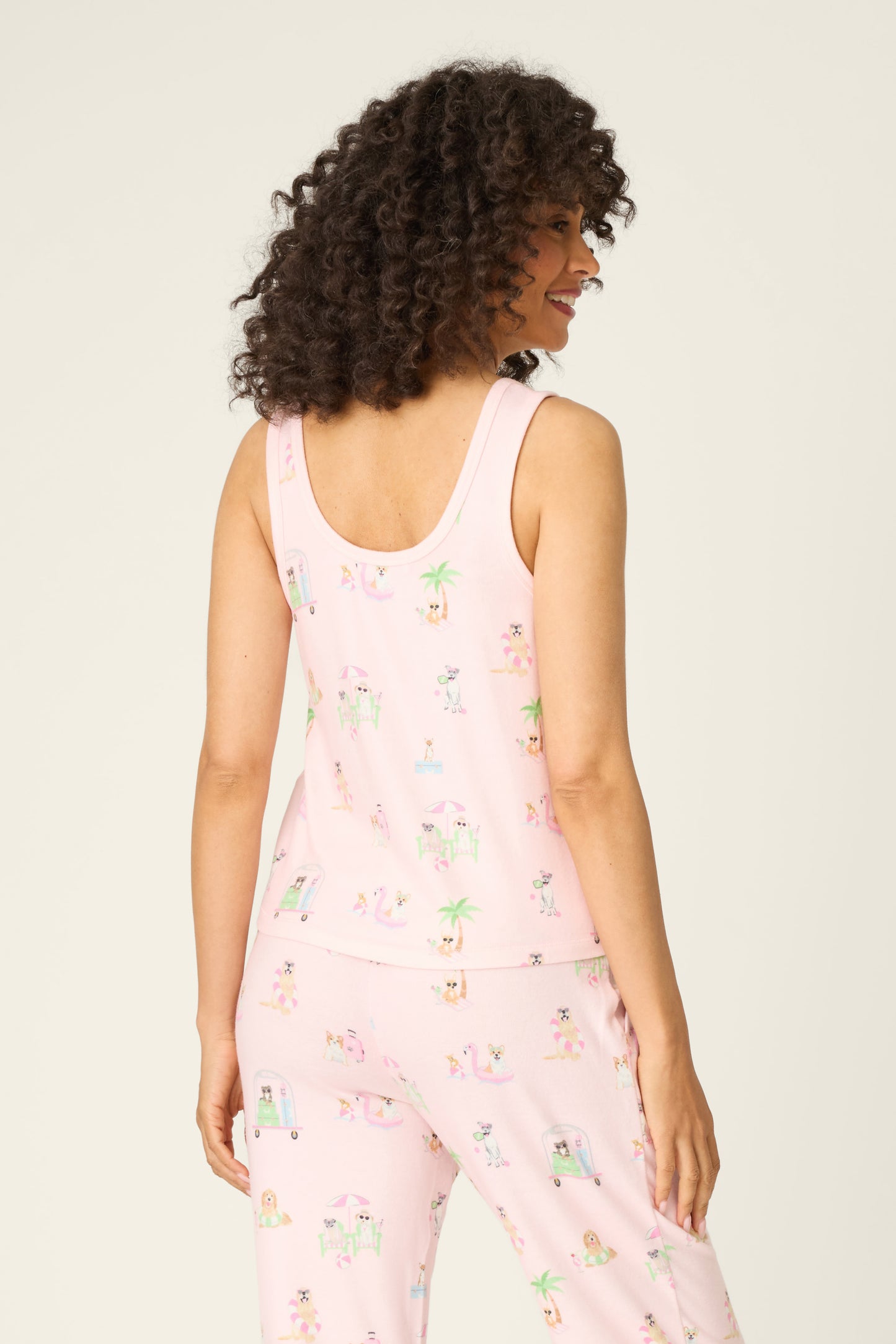 Pupcation Palms Sunnies & Sunshine Tank Top in Light Pink - PJ Salvage