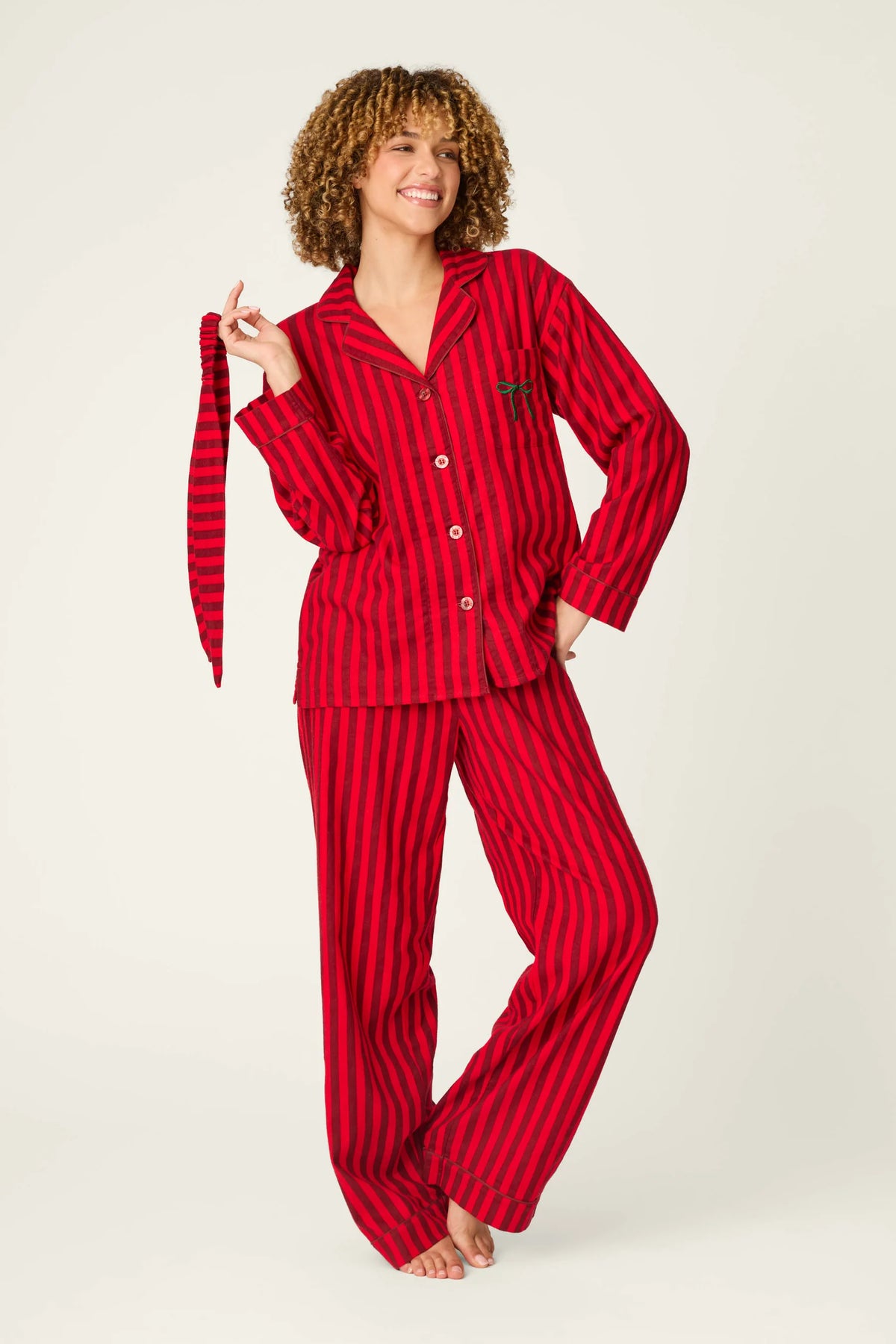 Flannels Icon Set in Lipstick Stripe - PJ Salvage
