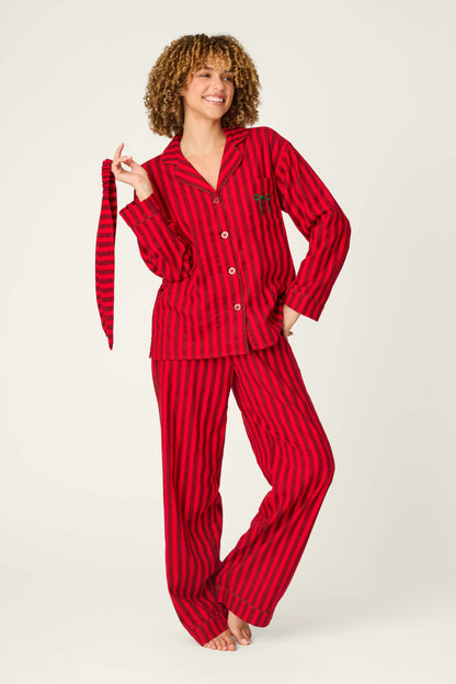 Flannels Icon Set in Lipstick Stripe - PJ Salvage