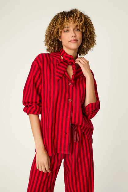 Flannels Icon Set in Lipstick Stripe - PJ Salvage