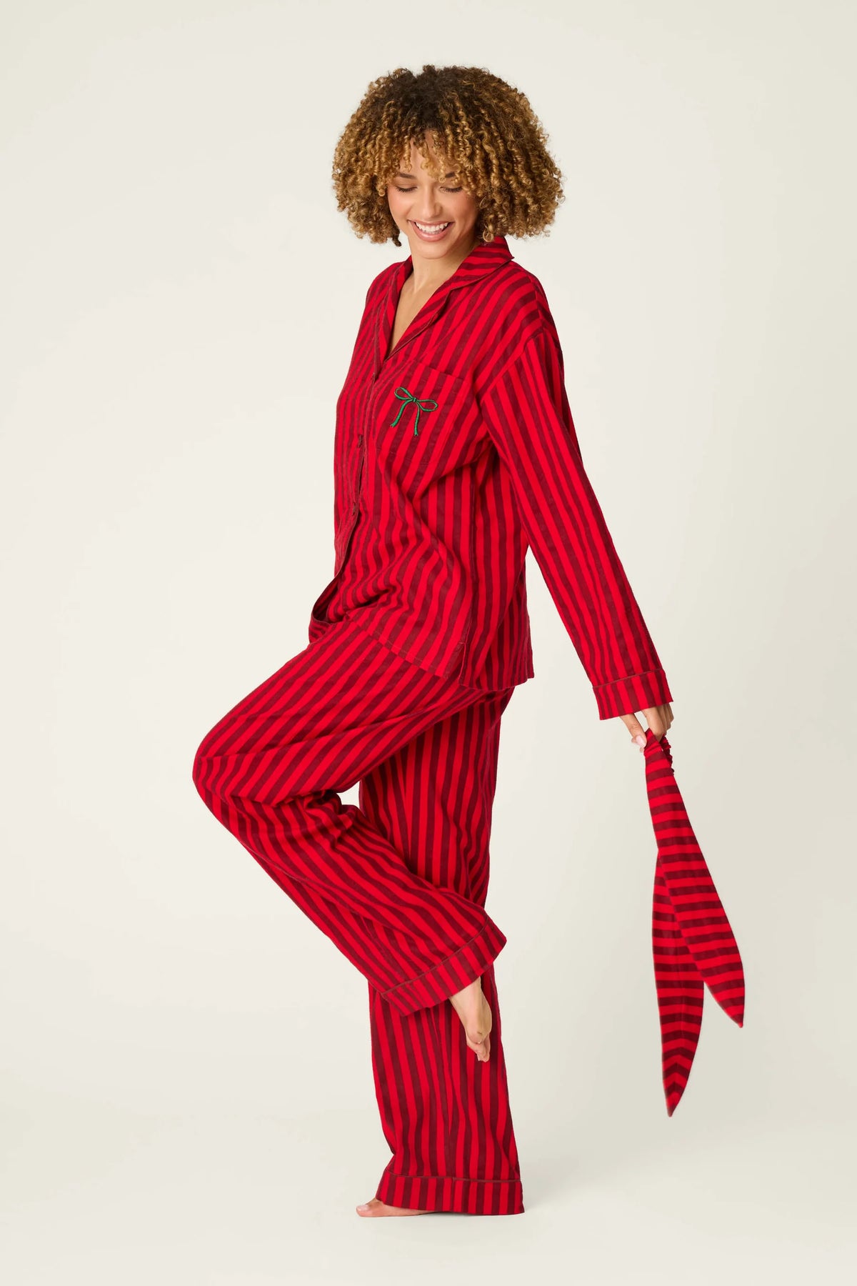 Flannels Icon Set in Lipstick Stripe - PJ Salvage