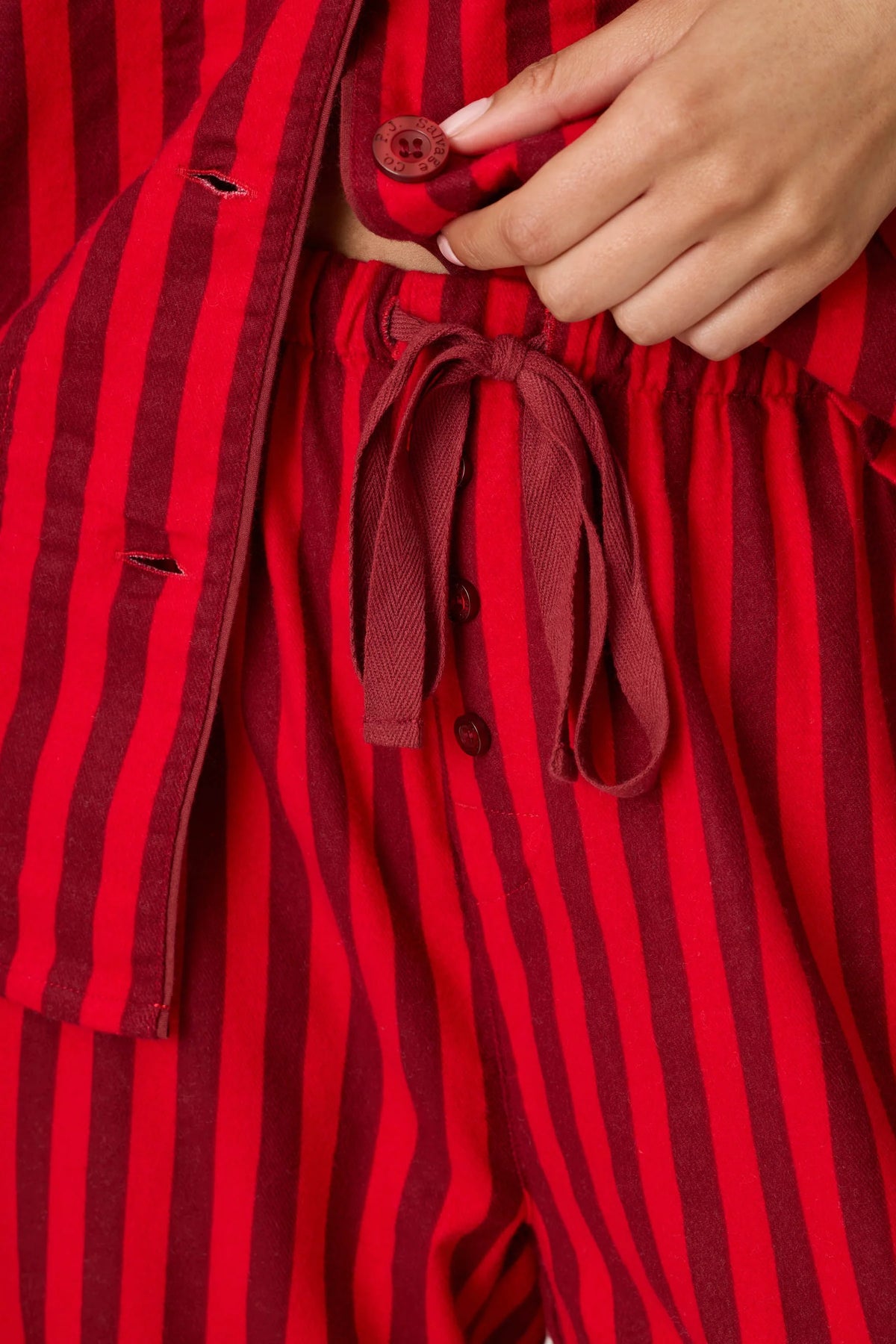 Flannels Icon Set in Lipstick Stripe - PJ Salvage
