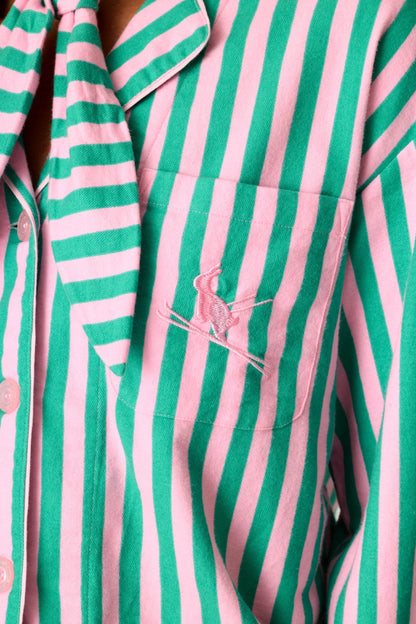 Flannels Icon Set in Tender Pink Stripe - PJ Salvage