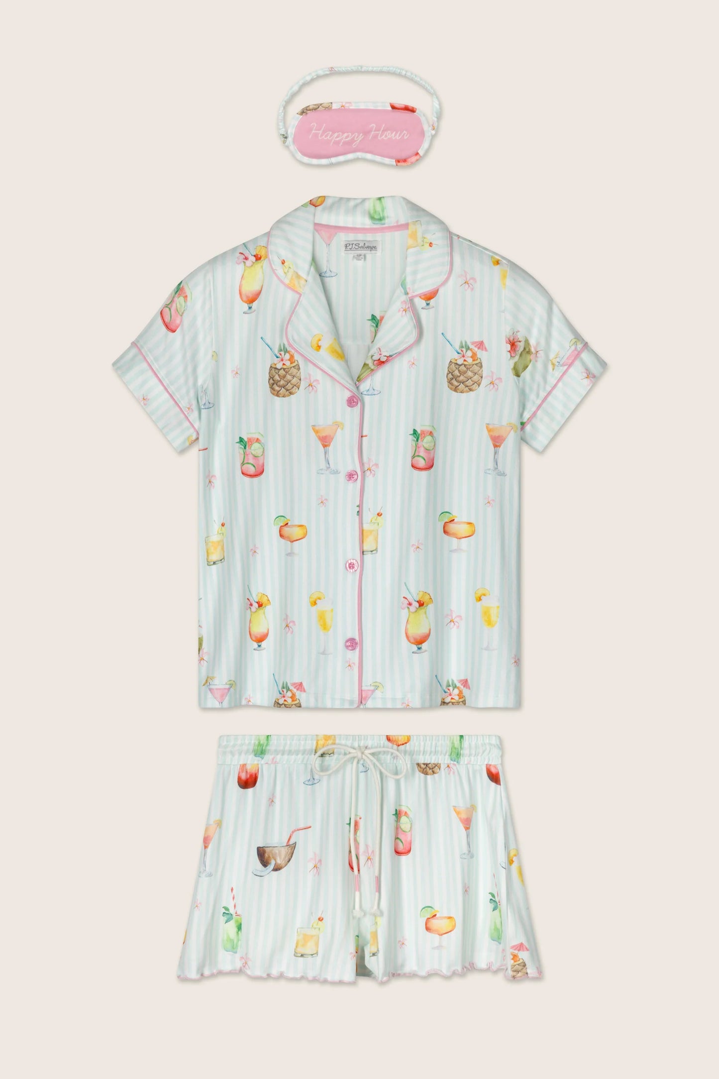 It's Five O'clock Somewhere PJ Set in Light Aqua - PJ Salvage
