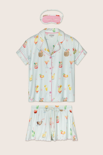 It's Five O'clock Somewhere PJ Set in Light Aqua - PJ Salvage