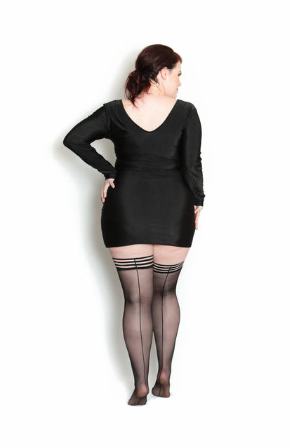 Lois Back Seam Sheer Thigh High - Kix'ies