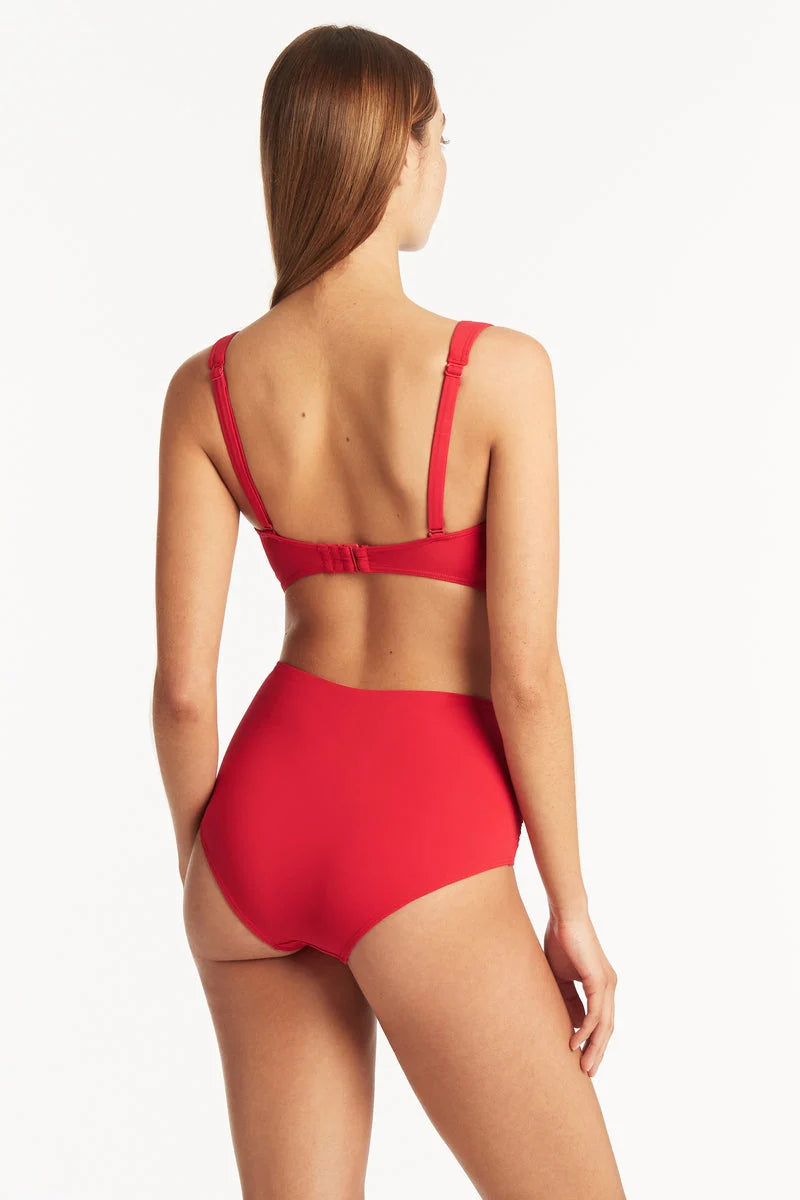 Essential High Waist Bottom In Red - Sea Level