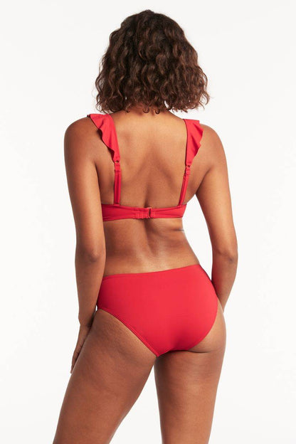 Essential Frill Bikini Top In Red - Sea Level