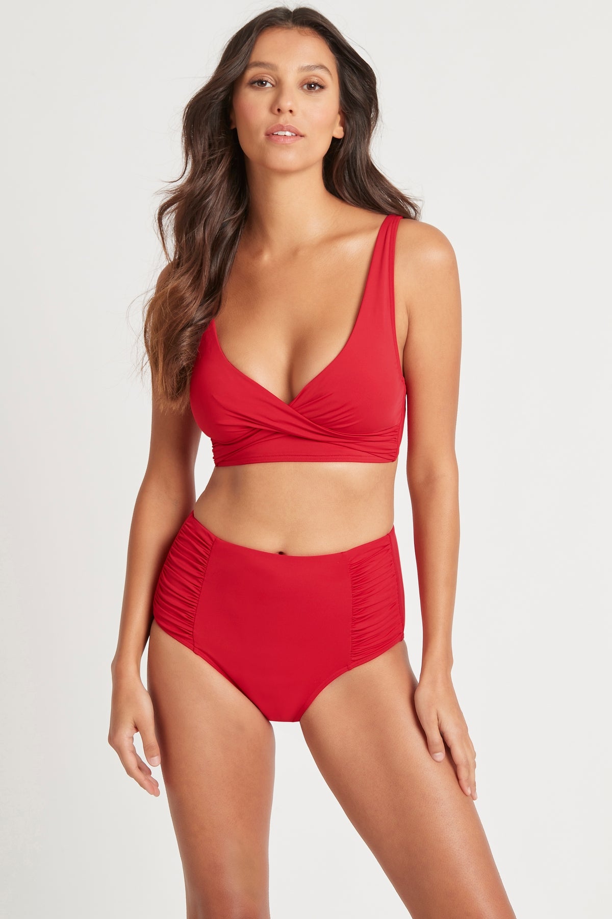 Essential High Waist Bottom In Red - Sea Level