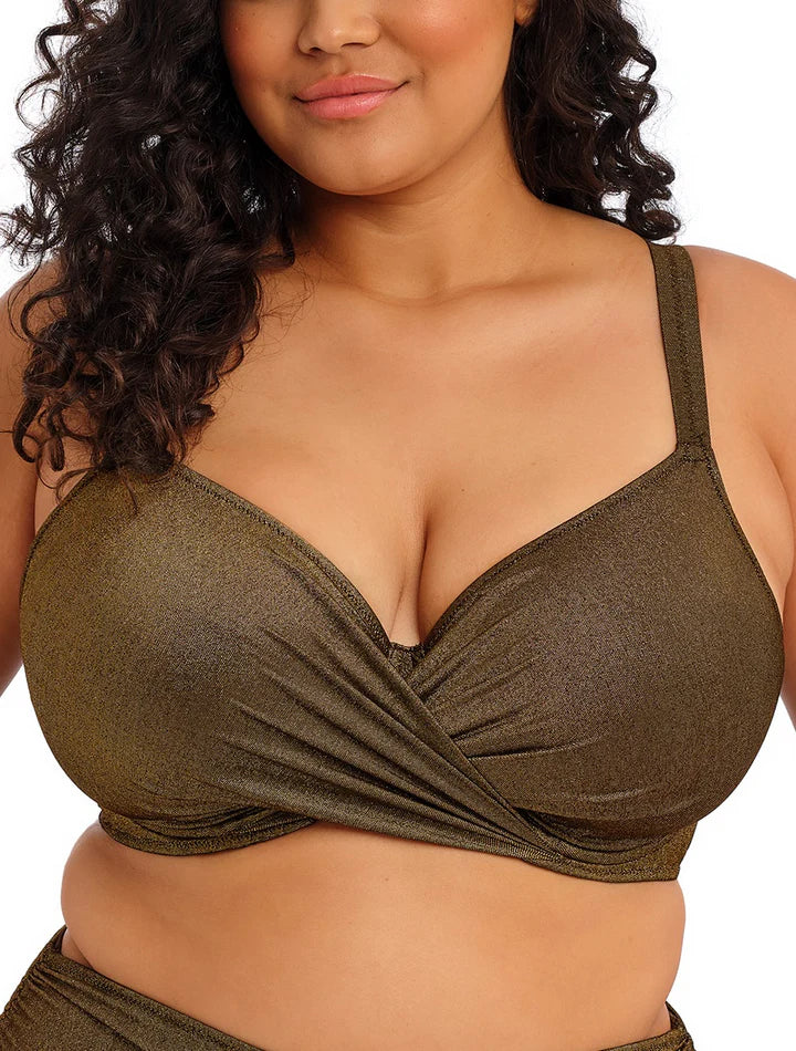 Sunset Shimmer Plunge Bikini Top In Gold Rush - Elomi
