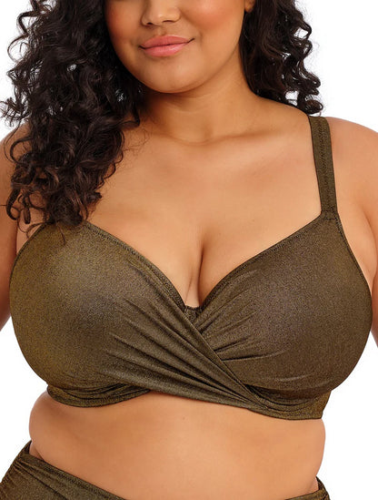 Sunset Shimmer Plunge Bikini Top In Gold Rush - Elomi