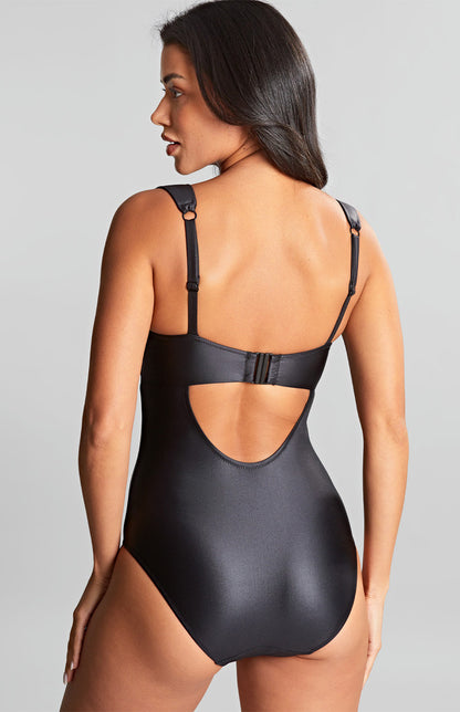 Obsidian Monica Balcony Wide Strap Swimsuit In Black - Panache