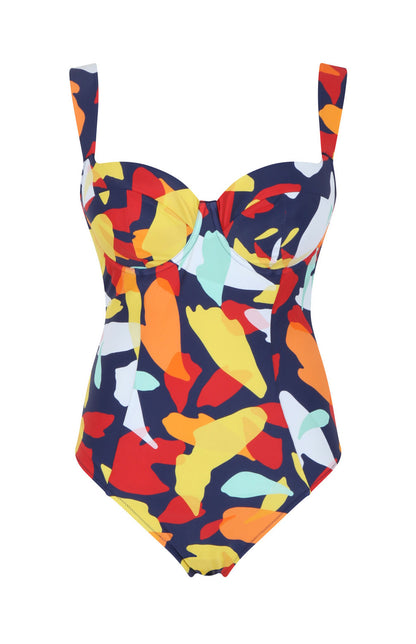 Monica Balcony Wide Strap Swimsuit In Puglia Print - Panache