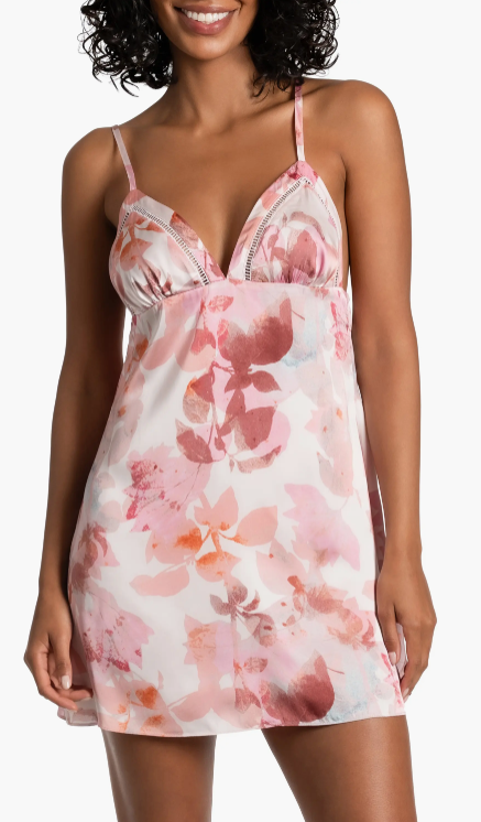 Marion Print Chemise In Shadow Leaf & Cream - Midnight Bakery