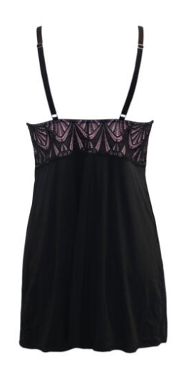 New Romance High Apex Chemise In Black & Rose - Pour Moi