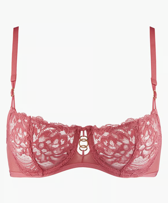 Feeling Myself Lace Demi Cup Bra In Rosewood - Aubade