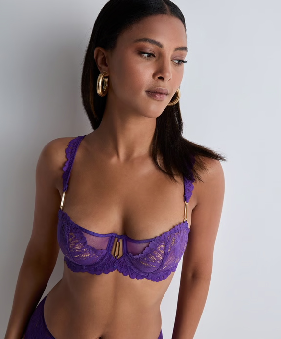 Flowermania Half-Cup Bra In Poison Purple - Aubade