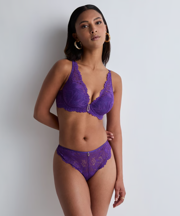 Flowermania Thong In Poison Purple - Aubade