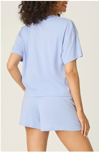 Nap Time Is My Happy Hour Graphic Print Softee Set in Cornflower - PJ Salvage