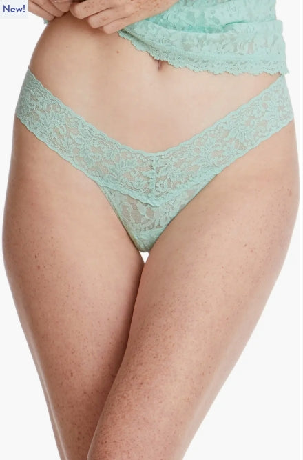 Low Rise Signature Lace Thong In Mint Sprig - Hanky Panky