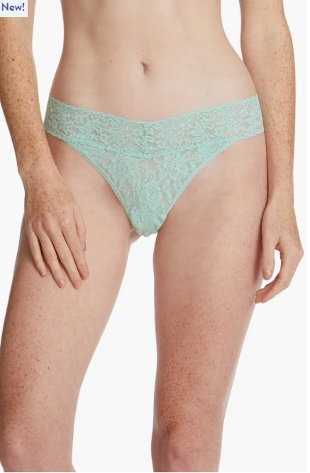 Original Rise Signature Lace Thong In Mint Sprig - Hanky Panky
