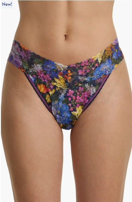 Original Rise Signature Lace Thong In Impressionist - Hanky Panky
