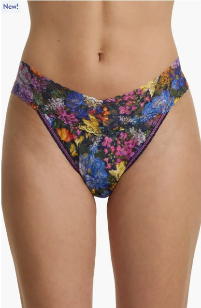 Original Rise Signature Lace Thong In Impressionist - Hanky Panky