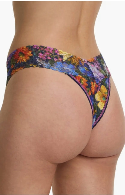 Original Rise Signature Lace Thong In Impressionist - Hanky Panky