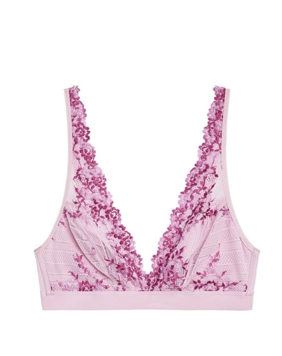 Embrace Lace Wirefree Bralette In Micro Chip Multi - Wacoal