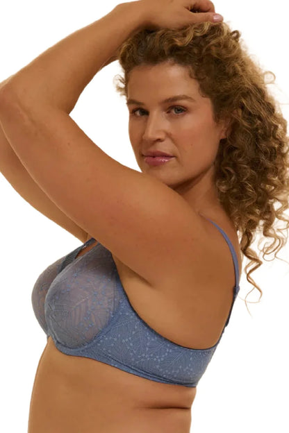 Comete Full Cup Support Bra In Chambray Blue - Simone Perele