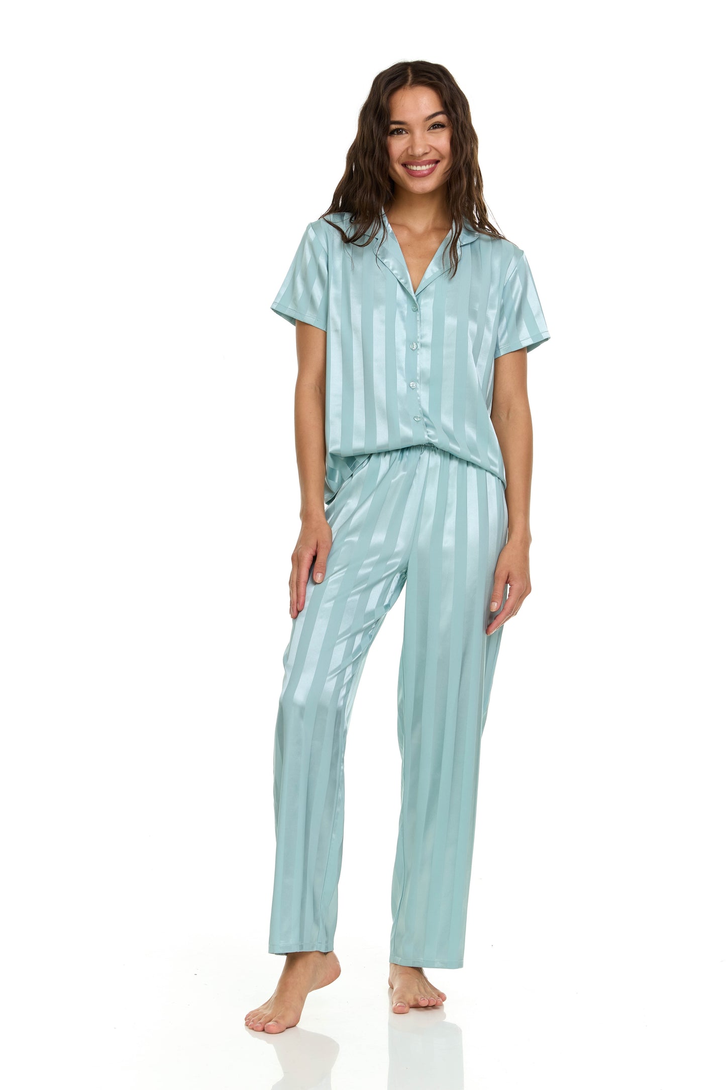 Angela PJ Set In Frosted Teal - Flora Nikrooz