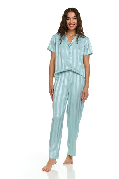 Angela PJ Set In Frosted Teal - Flora Nikrooz