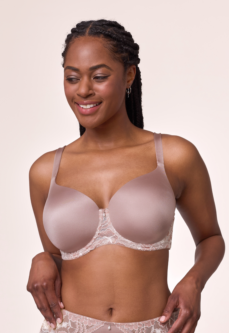 Pure Plus Full Coverage T-Shirt Bra in Moonshell/Chantilly - Montelle