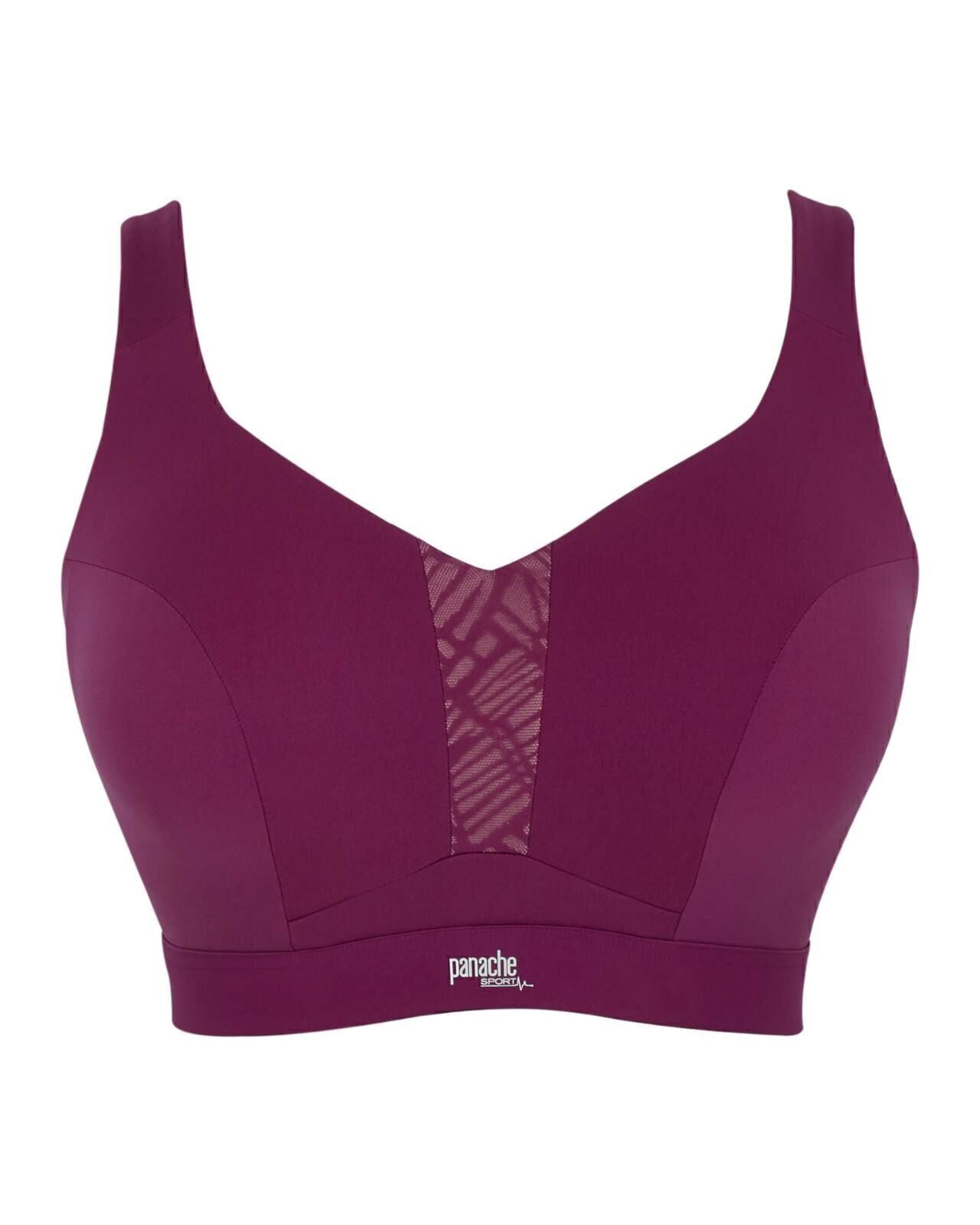 Endurance Non Padded Sports Wired Bra In Berry/Chalk - Panache