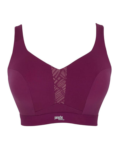 Endurance Non Padded Sports Wired Bra In Berry/Chalk - Panache