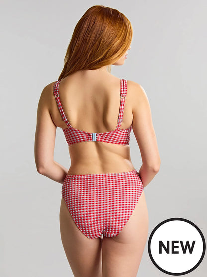Gingham Midi Brief in Red Gingham - Panache