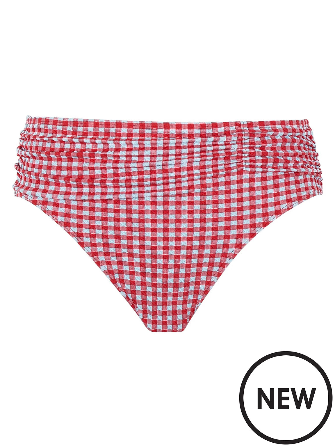 Gingham Midi Brief in Red Gingham - Panache
