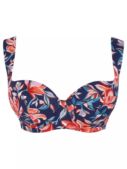 Liliflora Bette Balcony Bikini Top in Liliflora Print - Panache