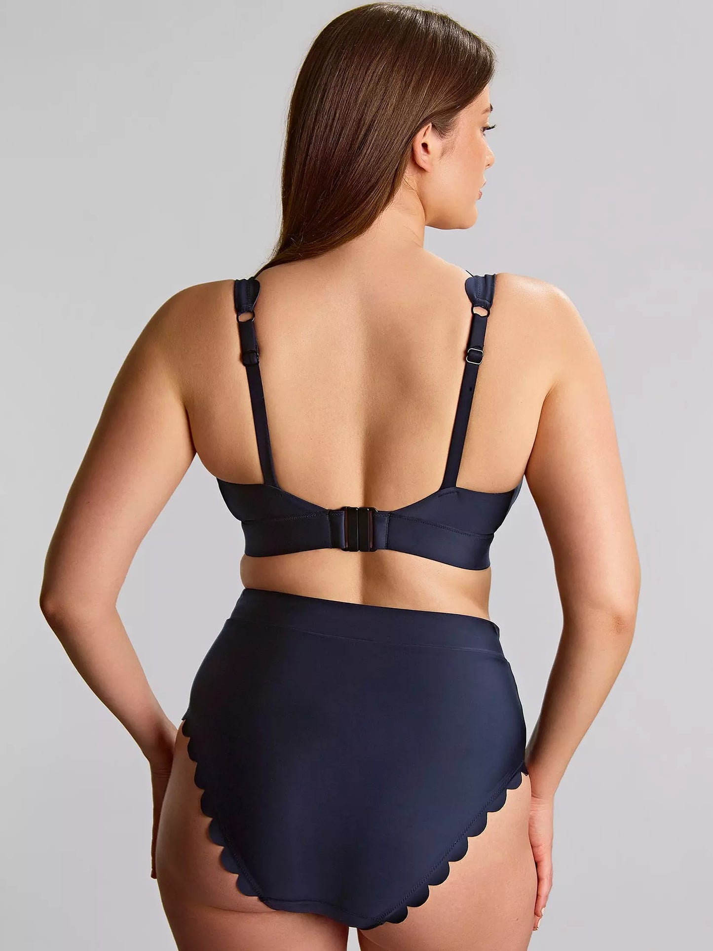 Signature Scallop High Waist Brief in Signature Ink Blue - Panache