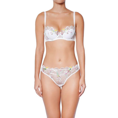 Winter Romance Thong In Floral White - Huit