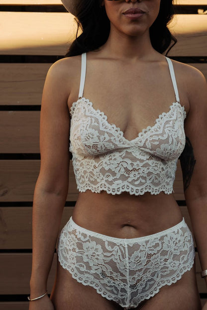 The Lace Hipster in White - Kilo Brava