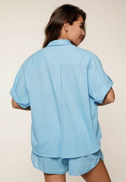 Cotton Pyjama Set In Bonnie Blue - Lingadore