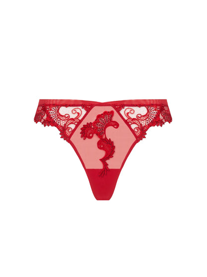 Dressing Floral Thong In Red - Lise Charmel