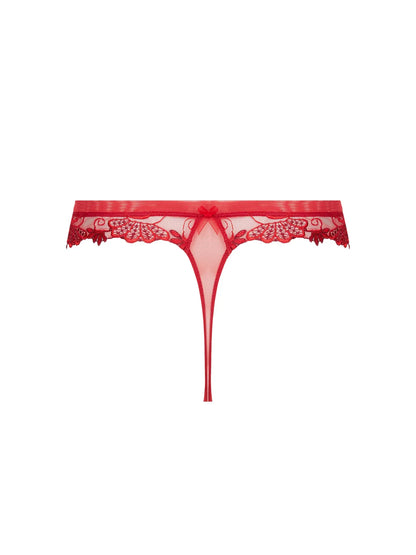 Dressing Floral Thong In Red - Lise Charmel